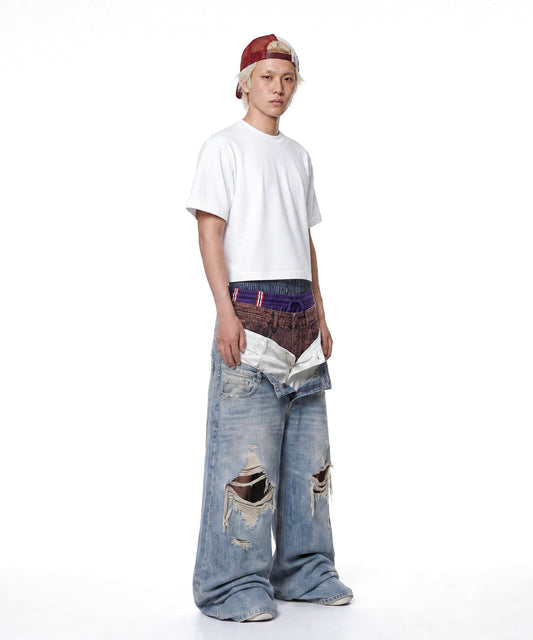 【C Wear シーウエア】Heavyweight Men's Crop T-Shirt White