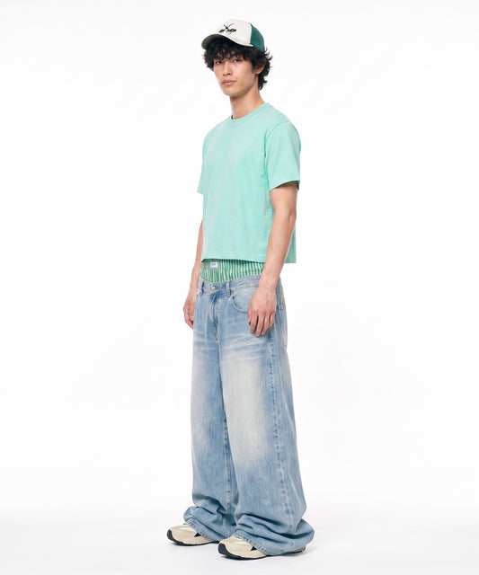 [C Wear] Men's Crop T-Shirt Mint