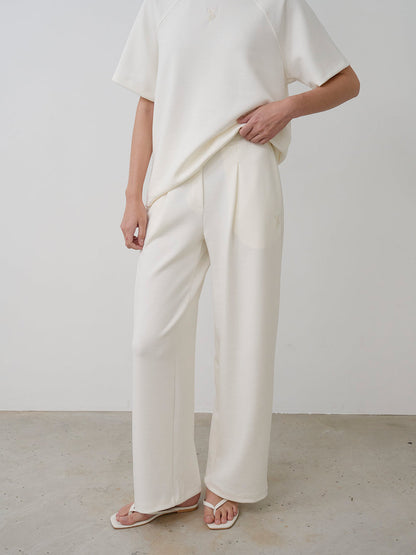 【HER&SHE 2025AW】Double Face Symbol Clean Tuck Pants (25F/W)