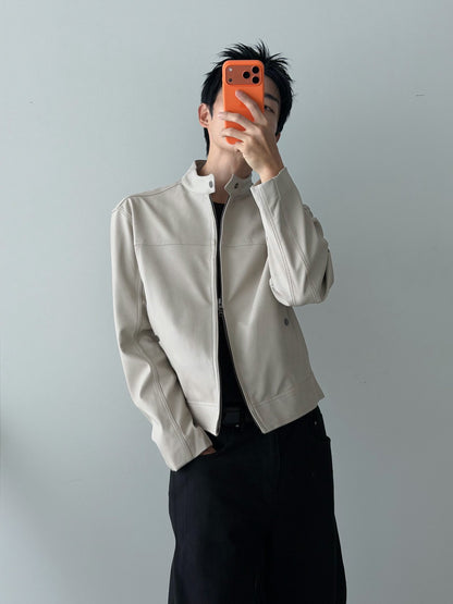 Circuit Crop Leather Jacket