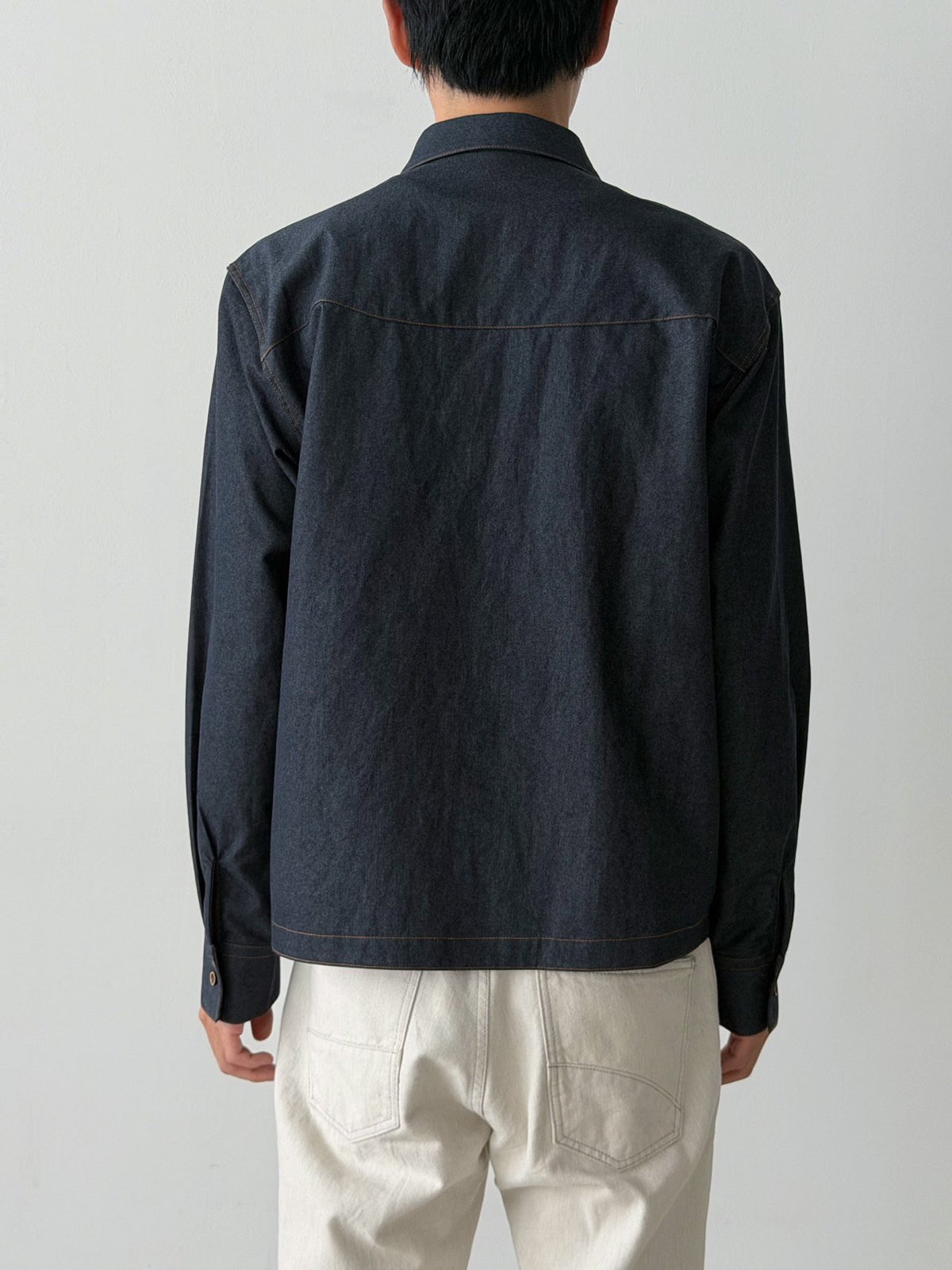 Denim-Mood Half Placket Shirt