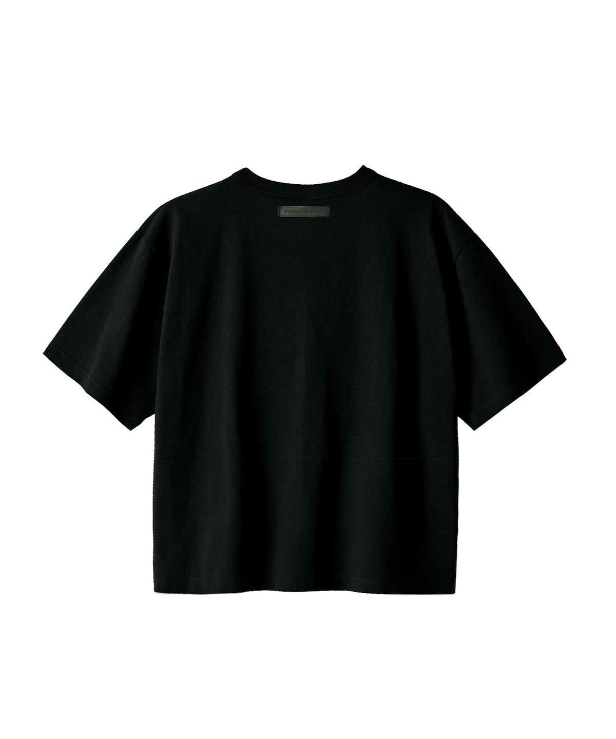 【C Wear シーウエア】Neck Binding Oversized Crop T-Shirt Black