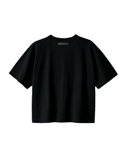 【C Wear シーウエア】Neck Binding Oversized Crop T-Shirt Black