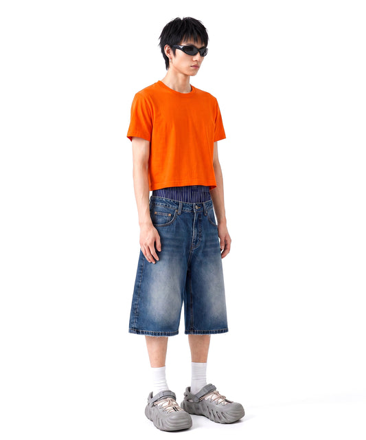 [C Wear] Men's Crop T-Shirt Orange