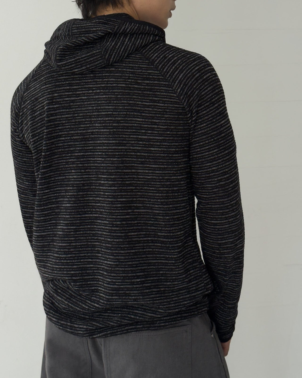 Stripe Texture Finger Hole Hoodie