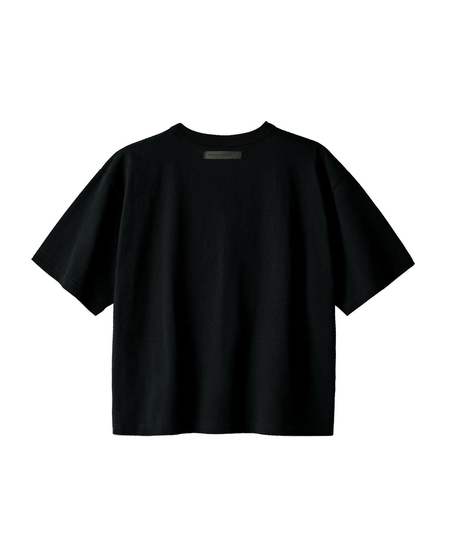 【C Wear】Neck Binding Men's Crop T-Shirt Black