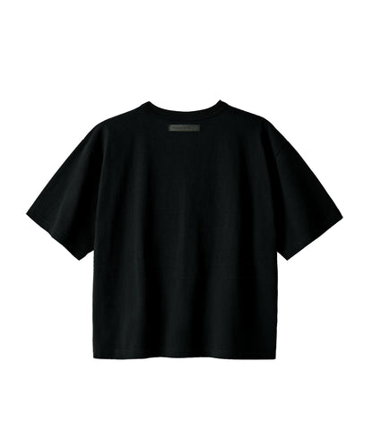 【C Wear】Neck Binding Men's Crop T-Shirt Black