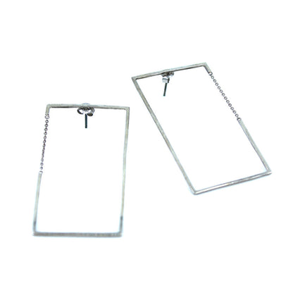 [SUMMER TAG SOL] SQURAE CHAIN SILVER EARRING