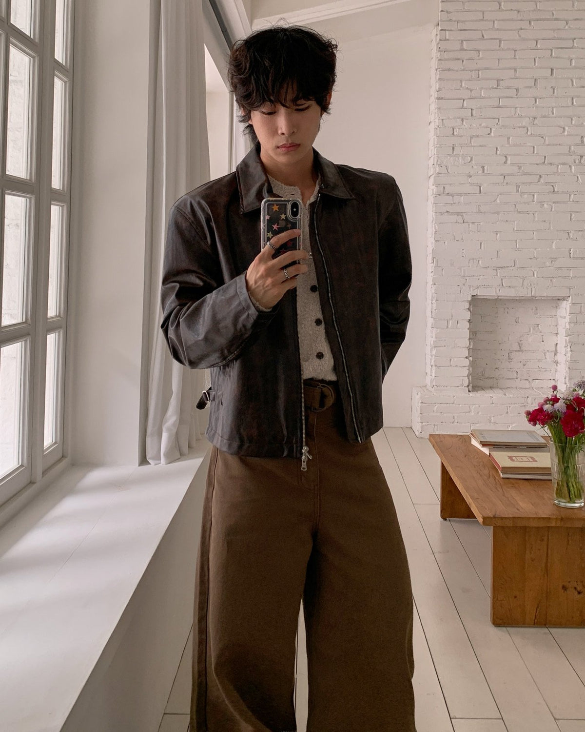 Classic Crack Leather Jacket