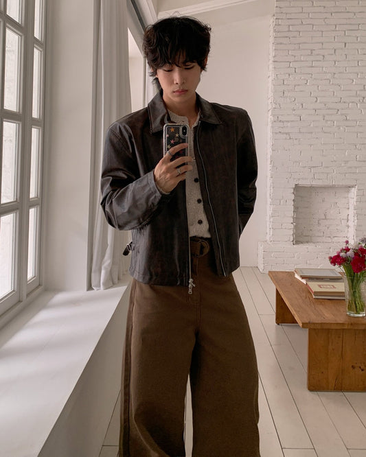 Classic Crack Leather Jacket