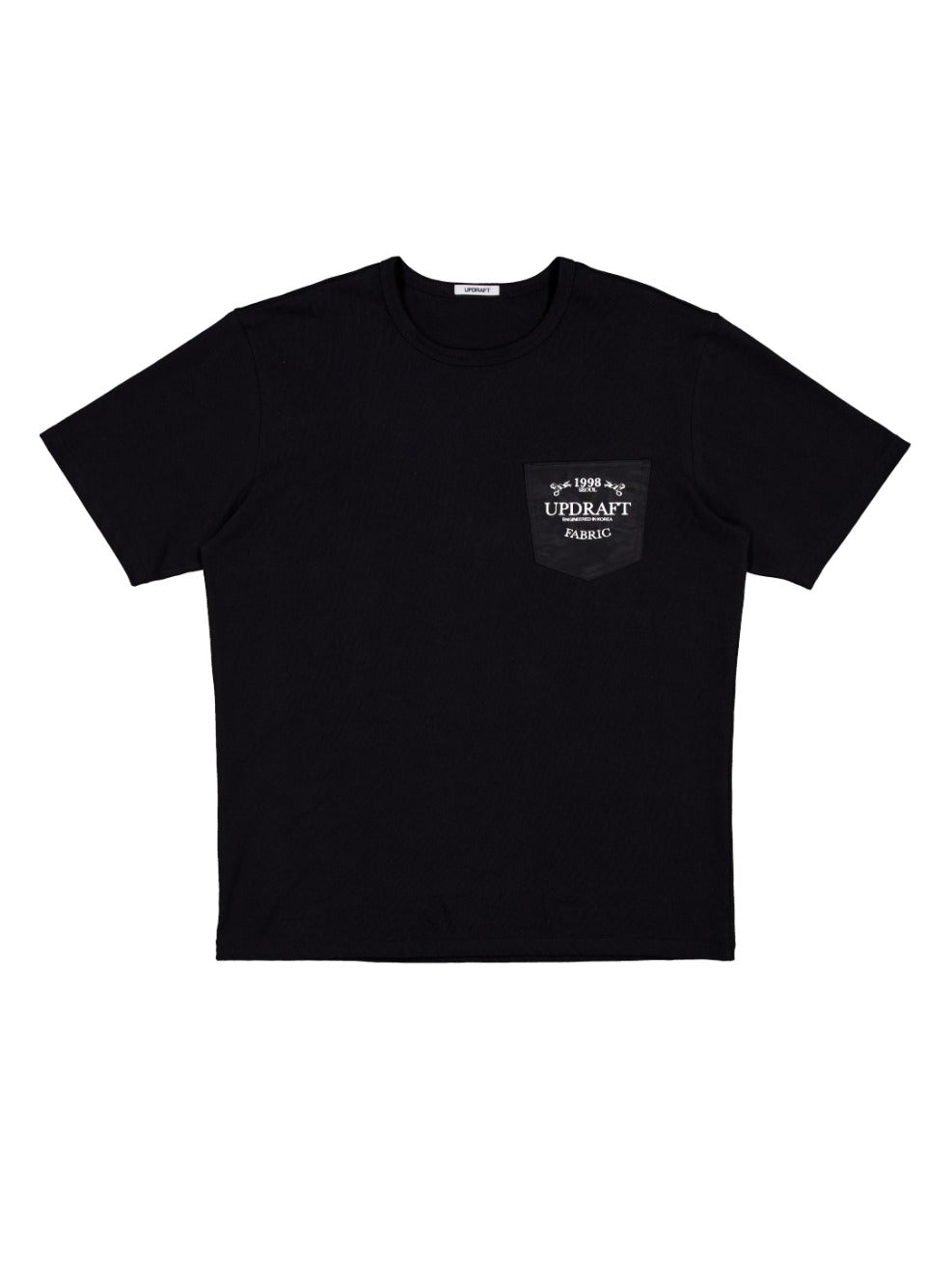 NYLON POCKET COTTON REGULAR T-SHIRT -BLACK