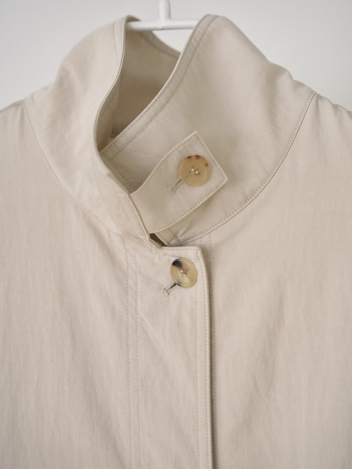 High Neck Trench Coat - Beige 11
