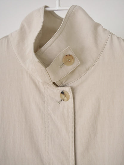 High Neck Trench Coat - Beige 11