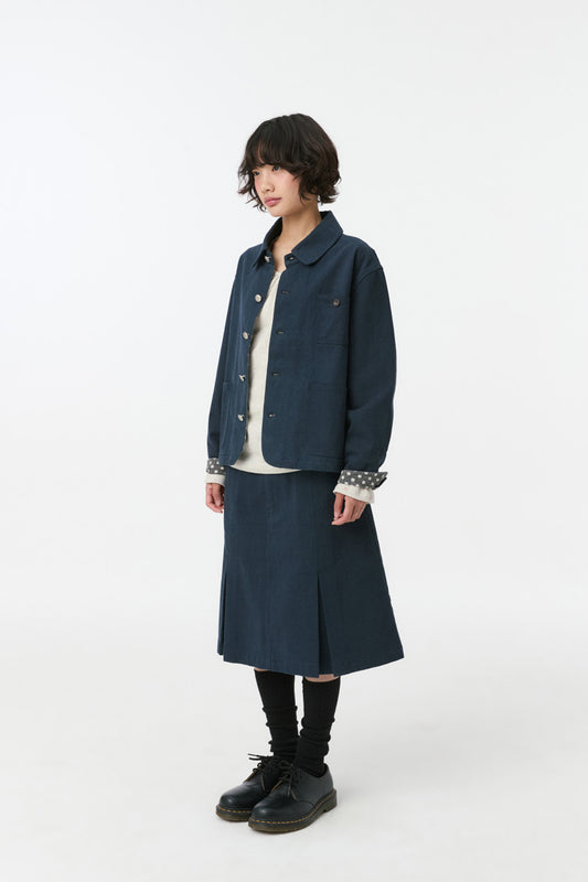 [9/16 予約配送] SHIRRING COLOR BLOCK LONG SLEEVE, FLORAL OATMEAL
