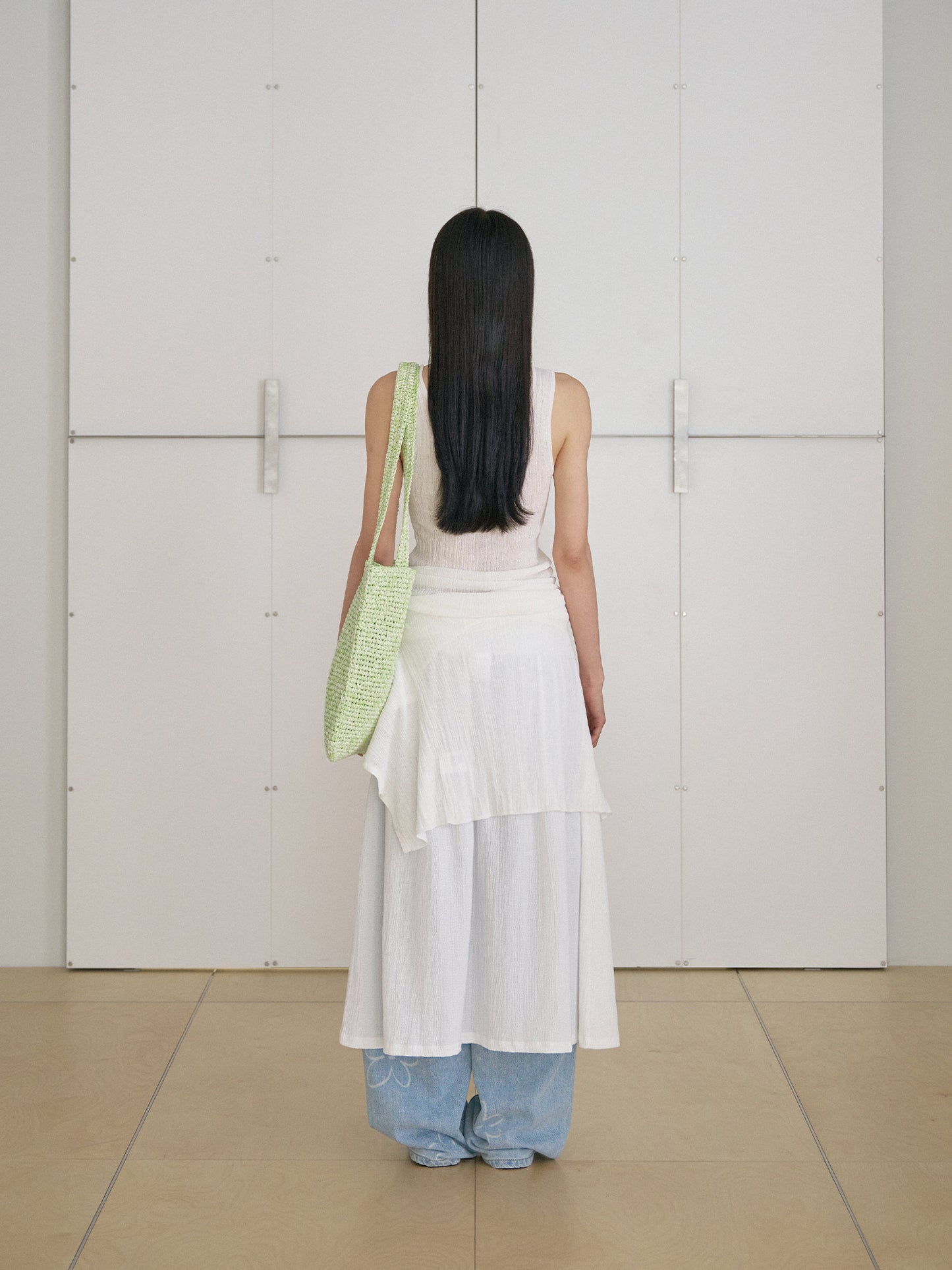 Handmade Paper Knit Bag - Green