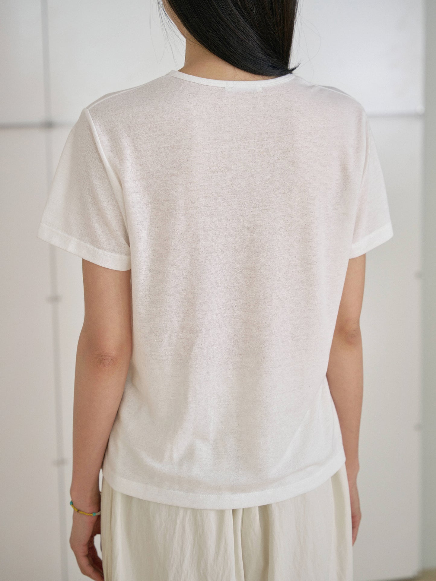 Linen Basic Short Sleeve - Ivory