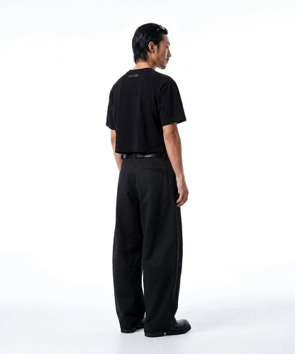 【C Wear シーウエア】Heavyweight Men's Crop T-Shirt Black