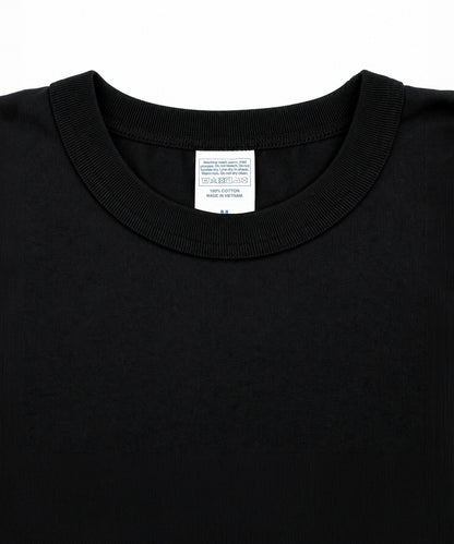 【C Wear】Neck Binding Men's Crop T-Shirt Black