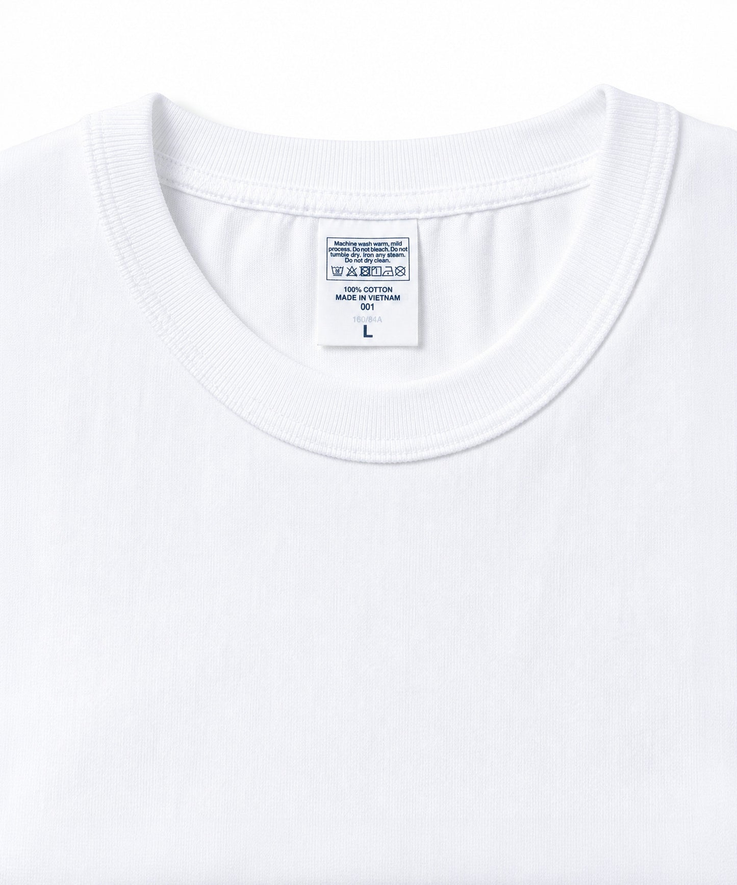 【C Wear】Neck Binding Men's Crop T-Shirt White