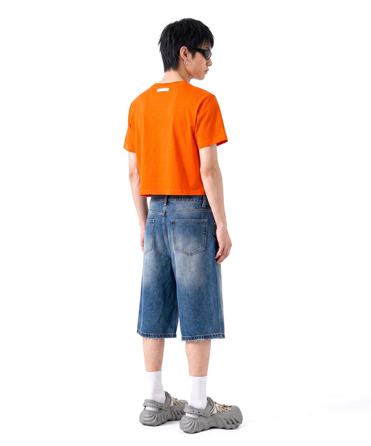 [C Wear] Men's Crop T-Shirt Orange