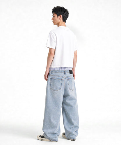 【C Wear】Pocket Men's Crop T-Shirt White