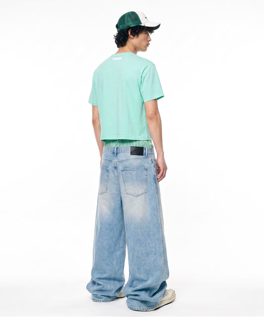 [C Wear] Men's Crop T-Shirt Mint