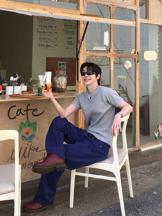 Label Dyeing Pants BLUE 着用イメージ