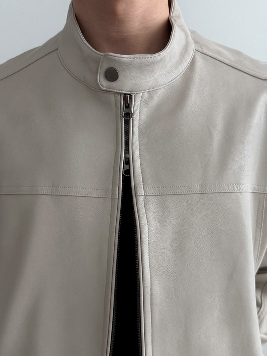 Circuit Crop Leather Jacket