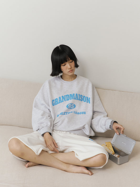 Crack Lettering Sweatshirt - Light Gray