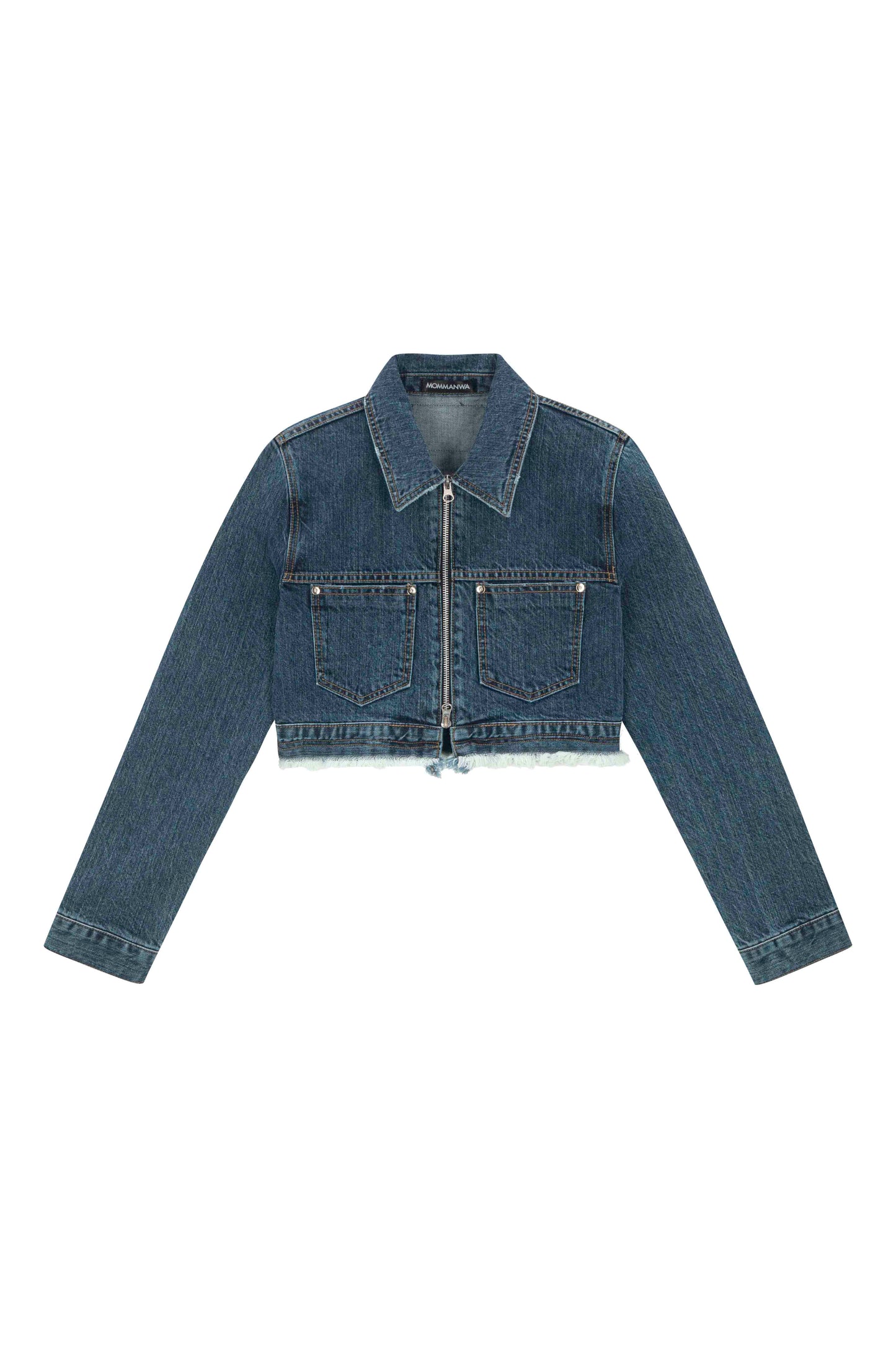 【MOMMANWA モンマンワ】CROP DENIM JACKET (FOR UNISEX)
