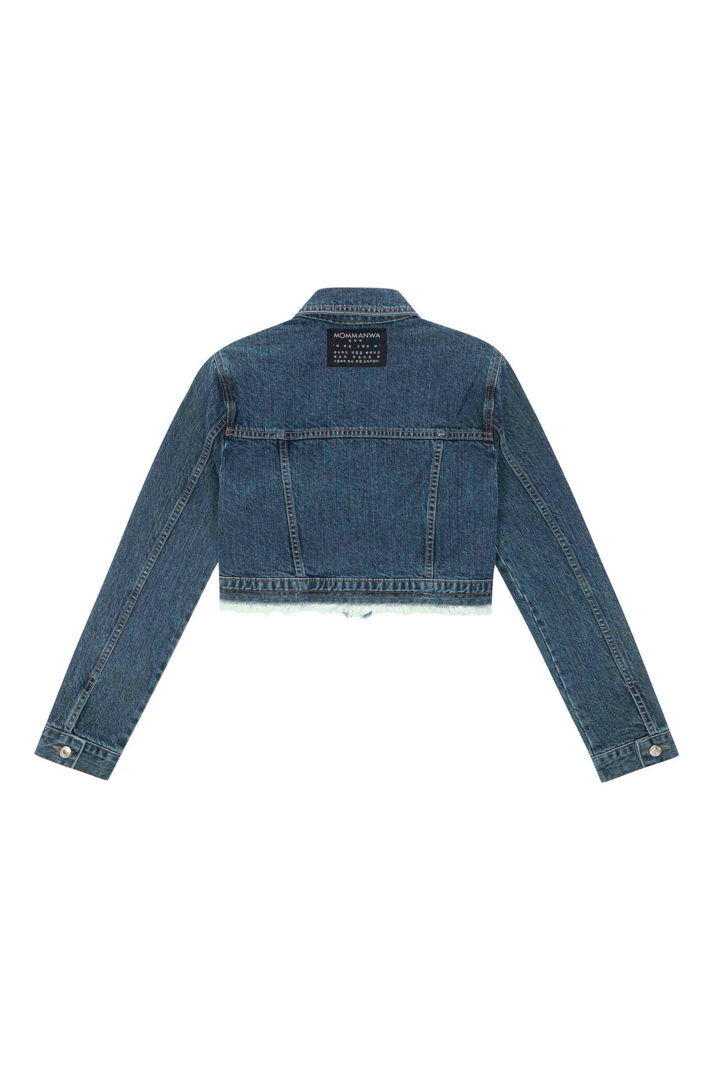 【MOMMANWA モンマンワ】CROP DENIM JACKET (FOR UNISEX)