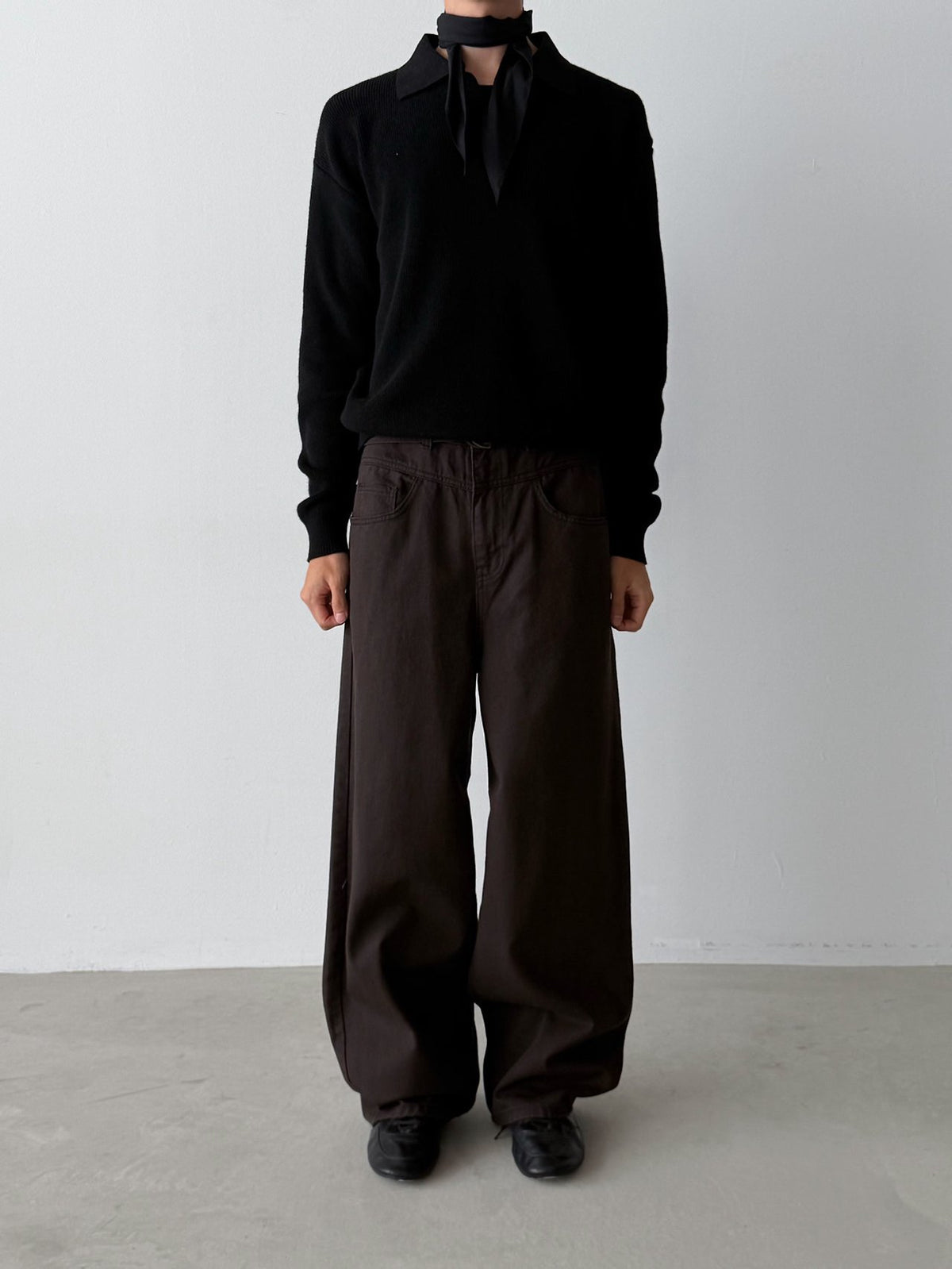 Belted Yoke Wide Pants