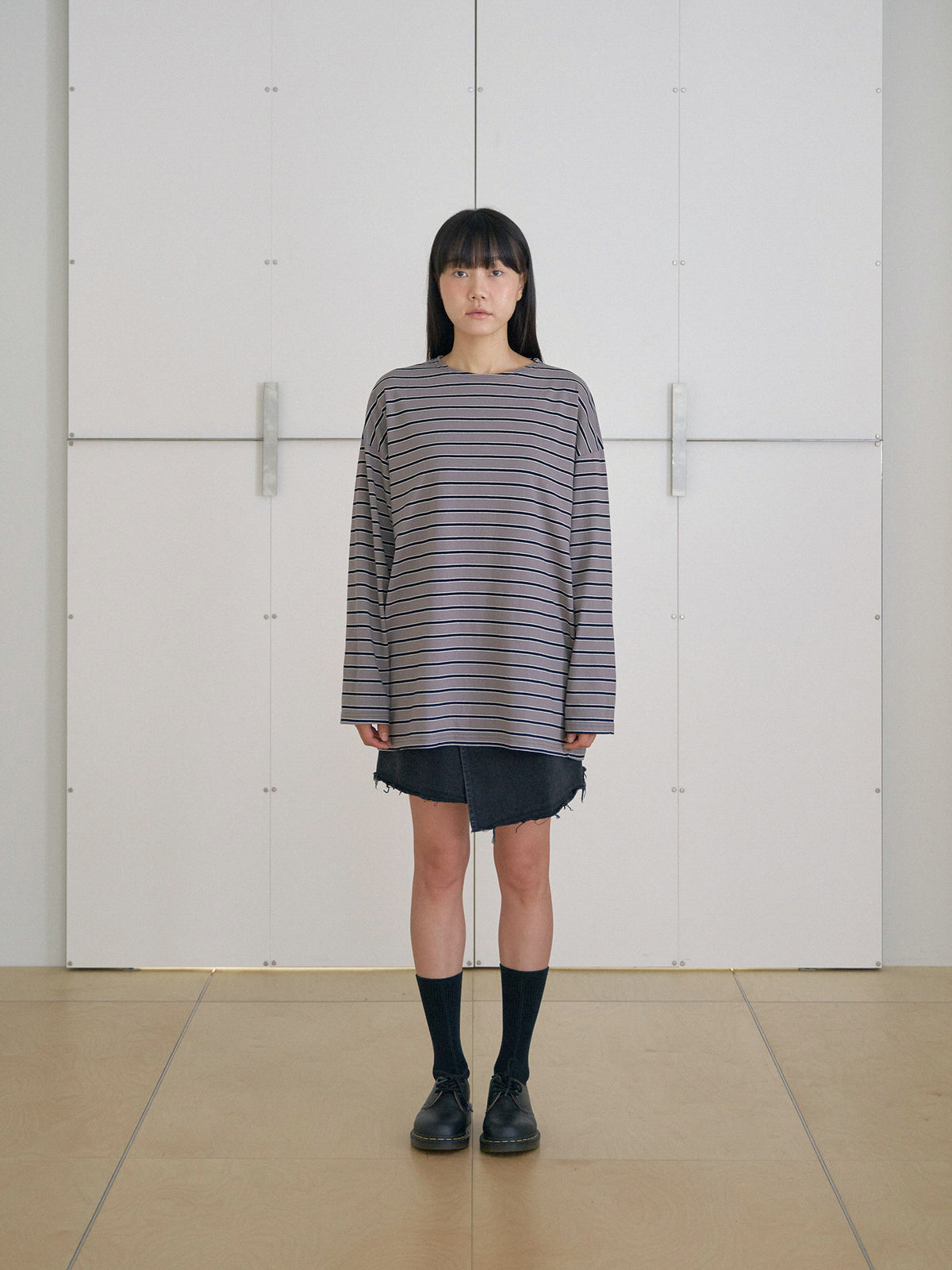Bridge Boat Neck Long Sleeve - Charcoal 12