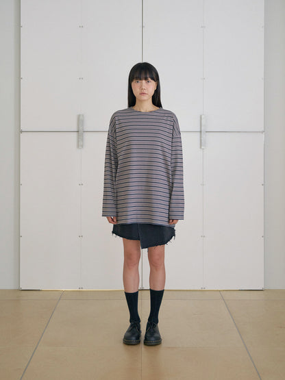 Bridge Boat Neck Long Sleeve - Charcoal 12