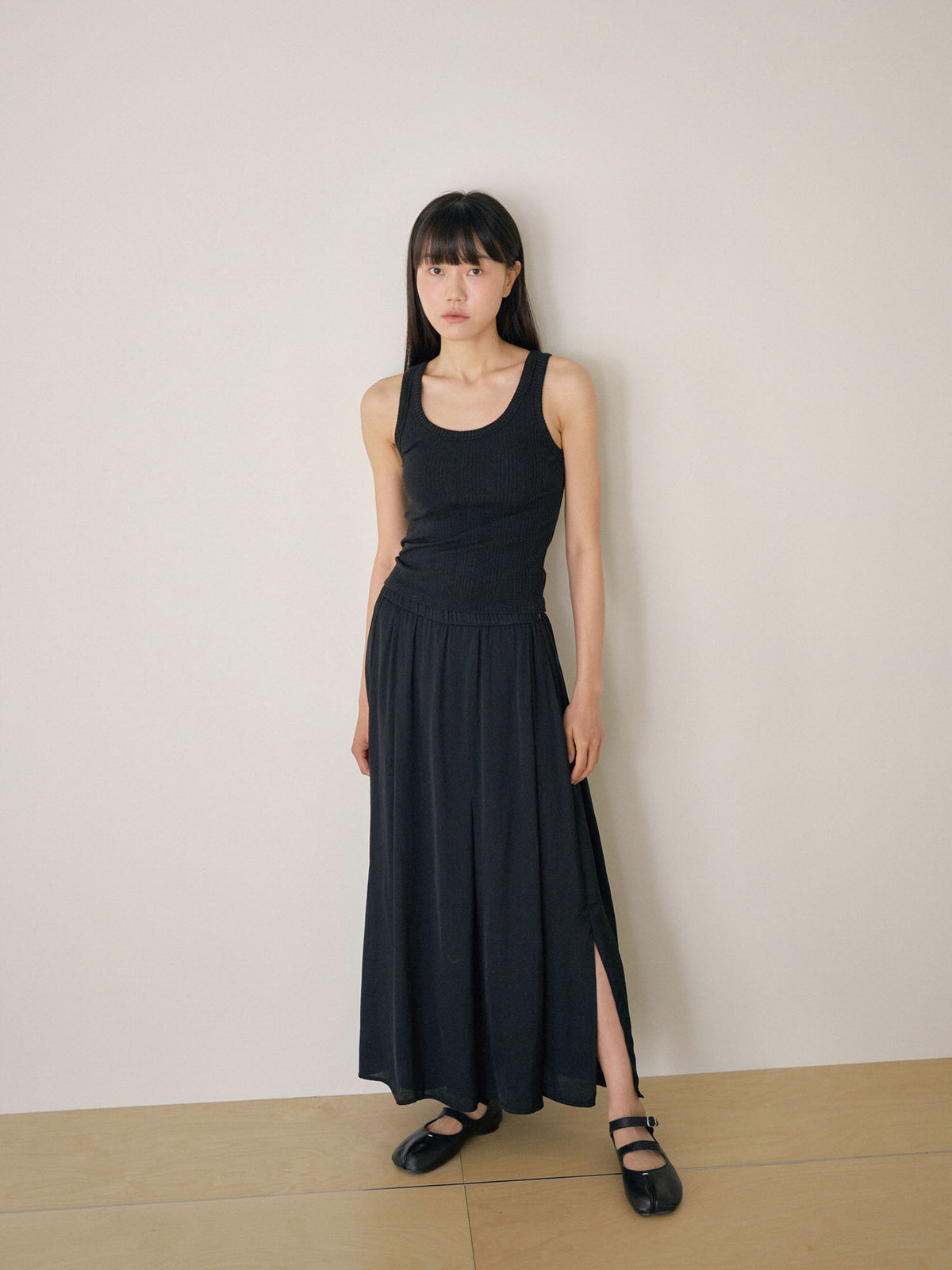 Layered Wrap Pants - Black 1