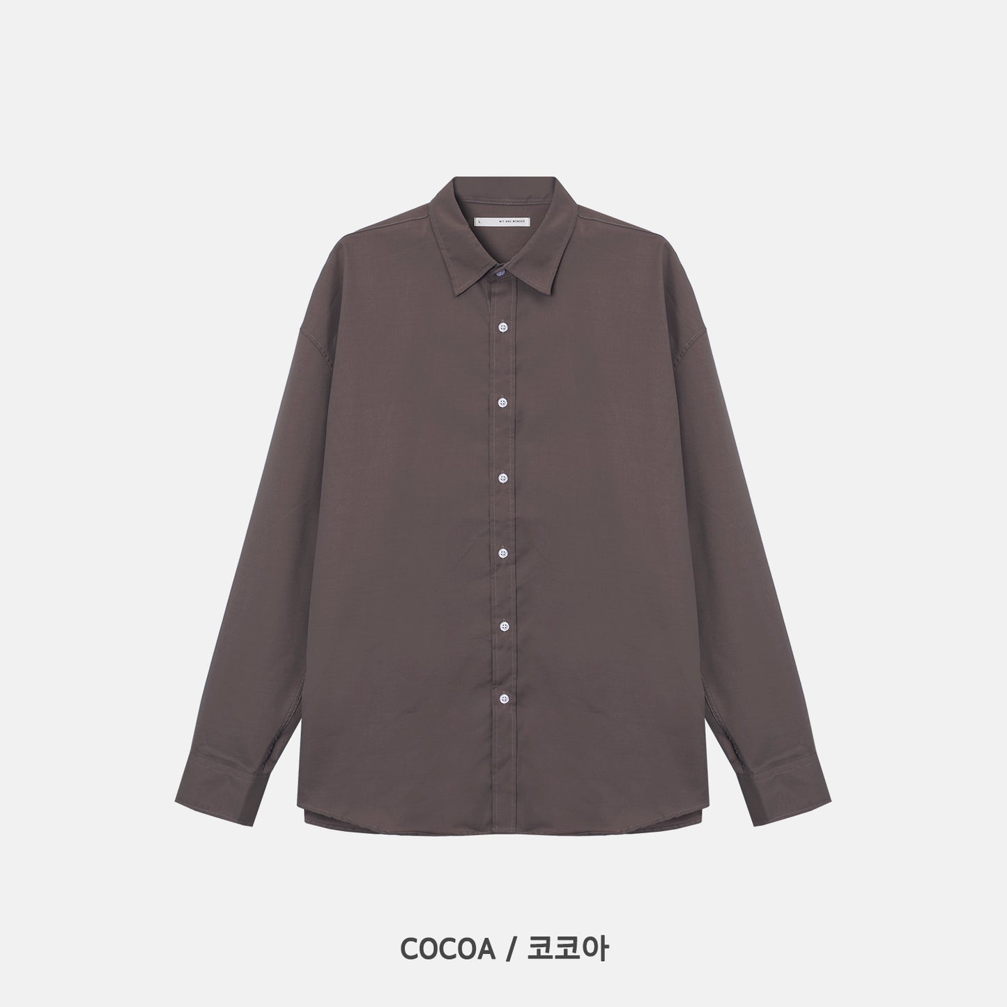 Cotton Blend Oversized Shirt - COCOA