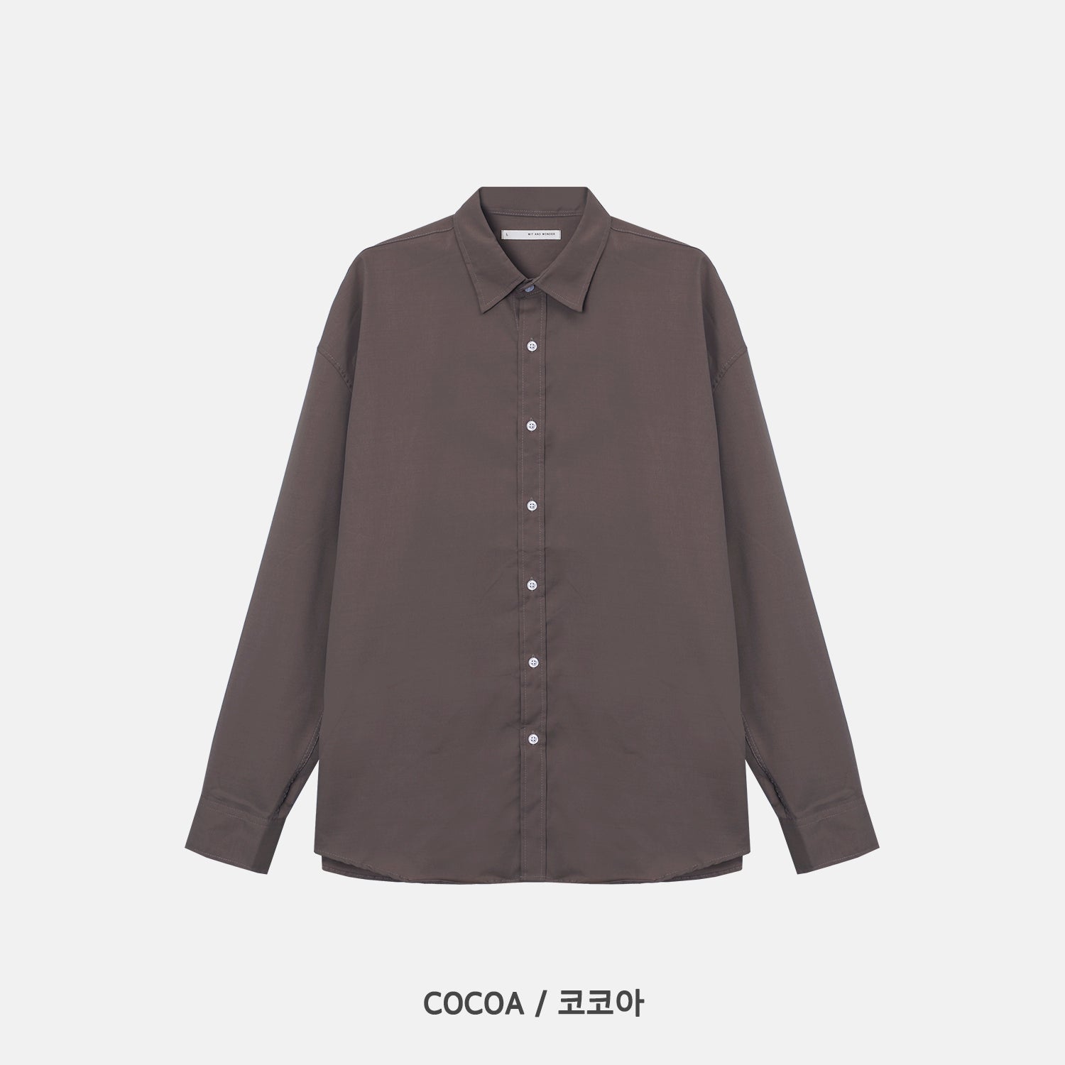 Cotton Blend Oversized Shirt - COCOA