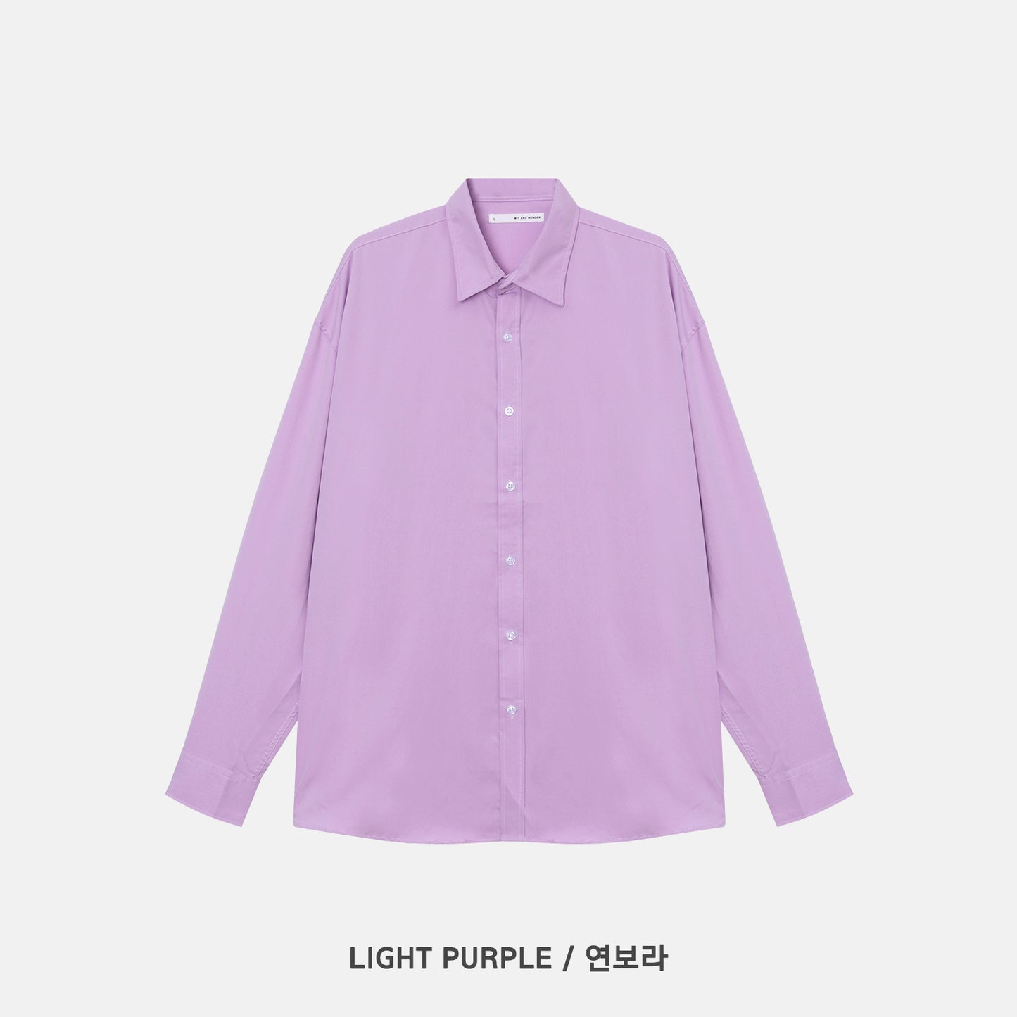 Cotton Blend Oversized Shirt - LIGHT PURPLE