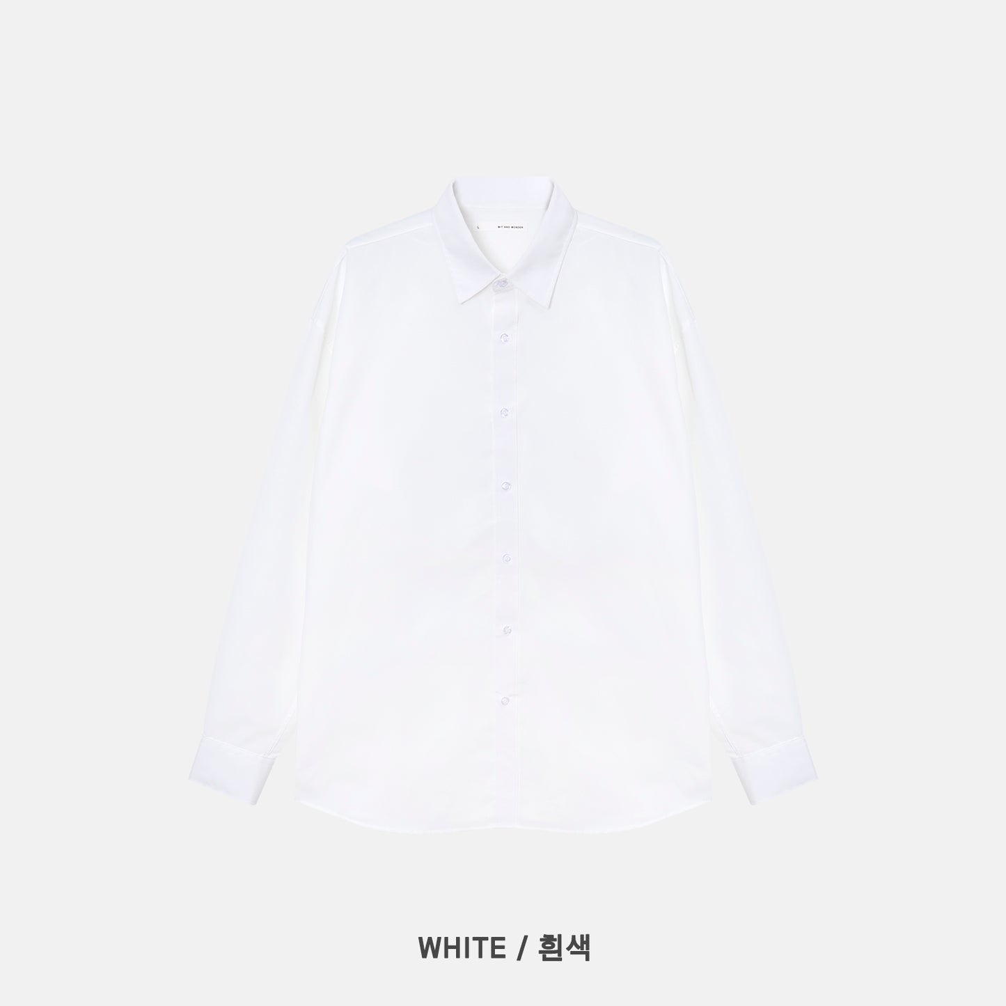 Cotton Blend Oversized Shirt - WHITE