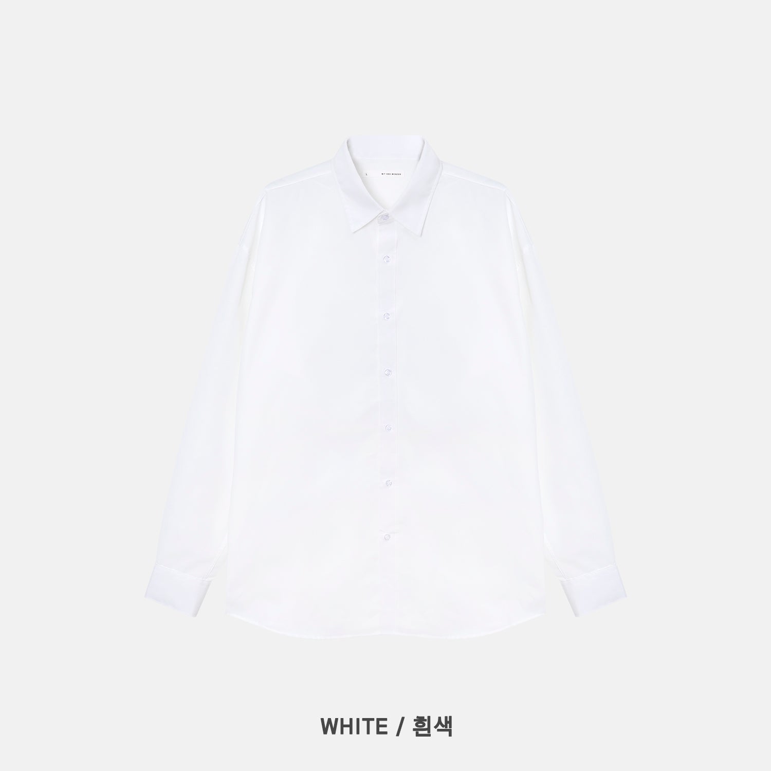 Cotton Blend Oversized Shirt - WHITE