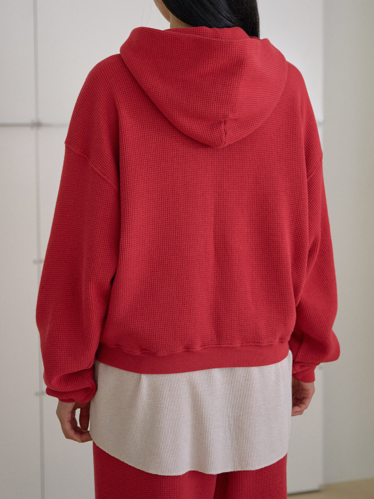 MARAN Current Waffle Hoodie Zip-up - Red 商品画像21/21