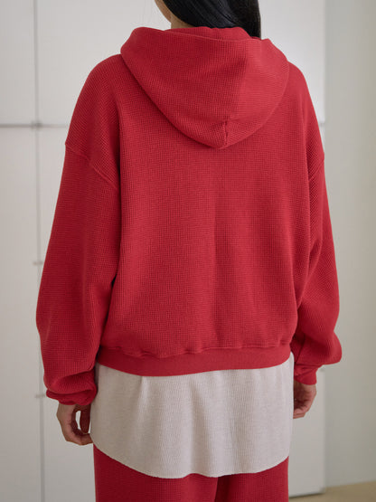 MARAN Current Waffle Hoodie Zip-up - Red 商品画像21/21