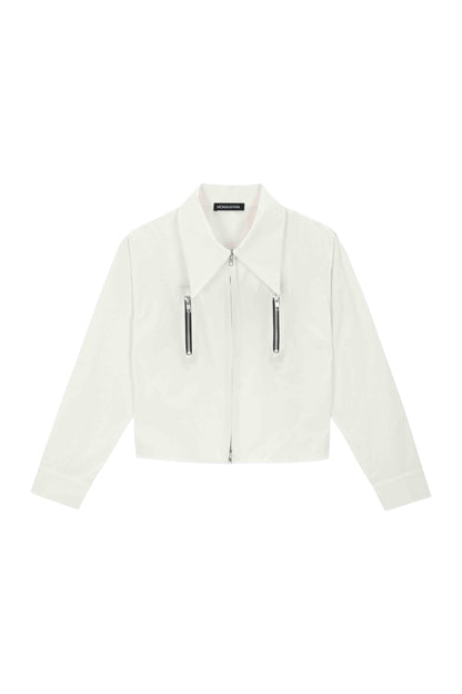 【MOMMANWA モンマンワ】BOOB ZIPPER CROP SHIRT (FOR WOMEN)