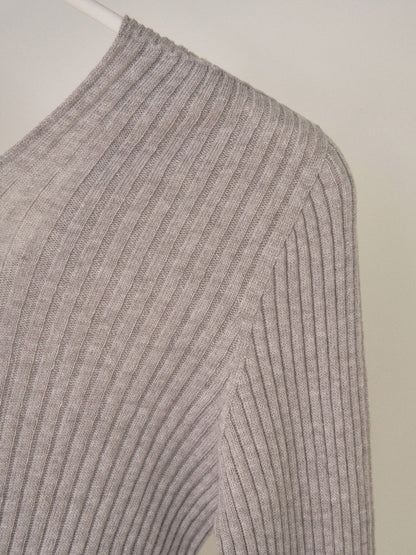 MARAN Double V-neck Rib Pullover - Gray 商品画像18/19