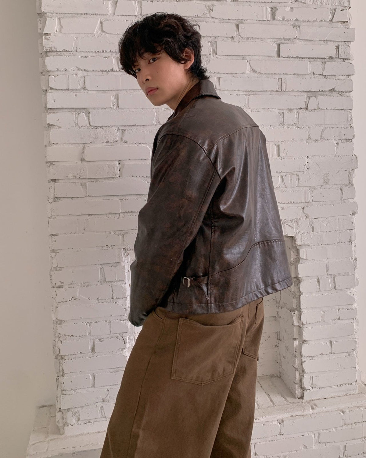 Classic Crack Leather Jacket