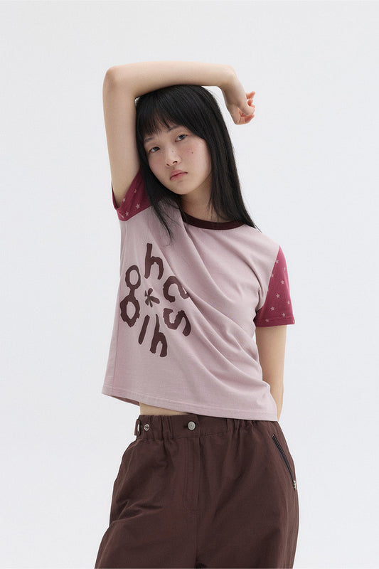 STAR TWO TONE T-SHIRT- PINK