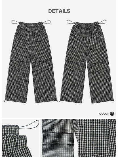 Layered Check Pintuck Pants