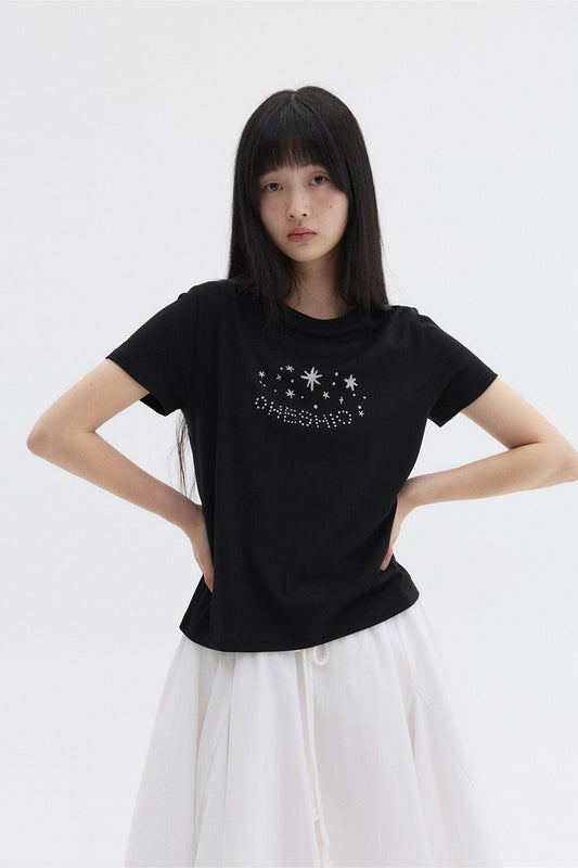 STAR LOGO T-SHIRT- BLACK