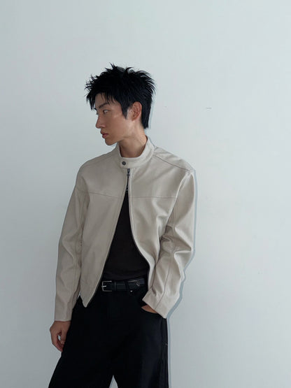 Circuit Crop Leather Jacket