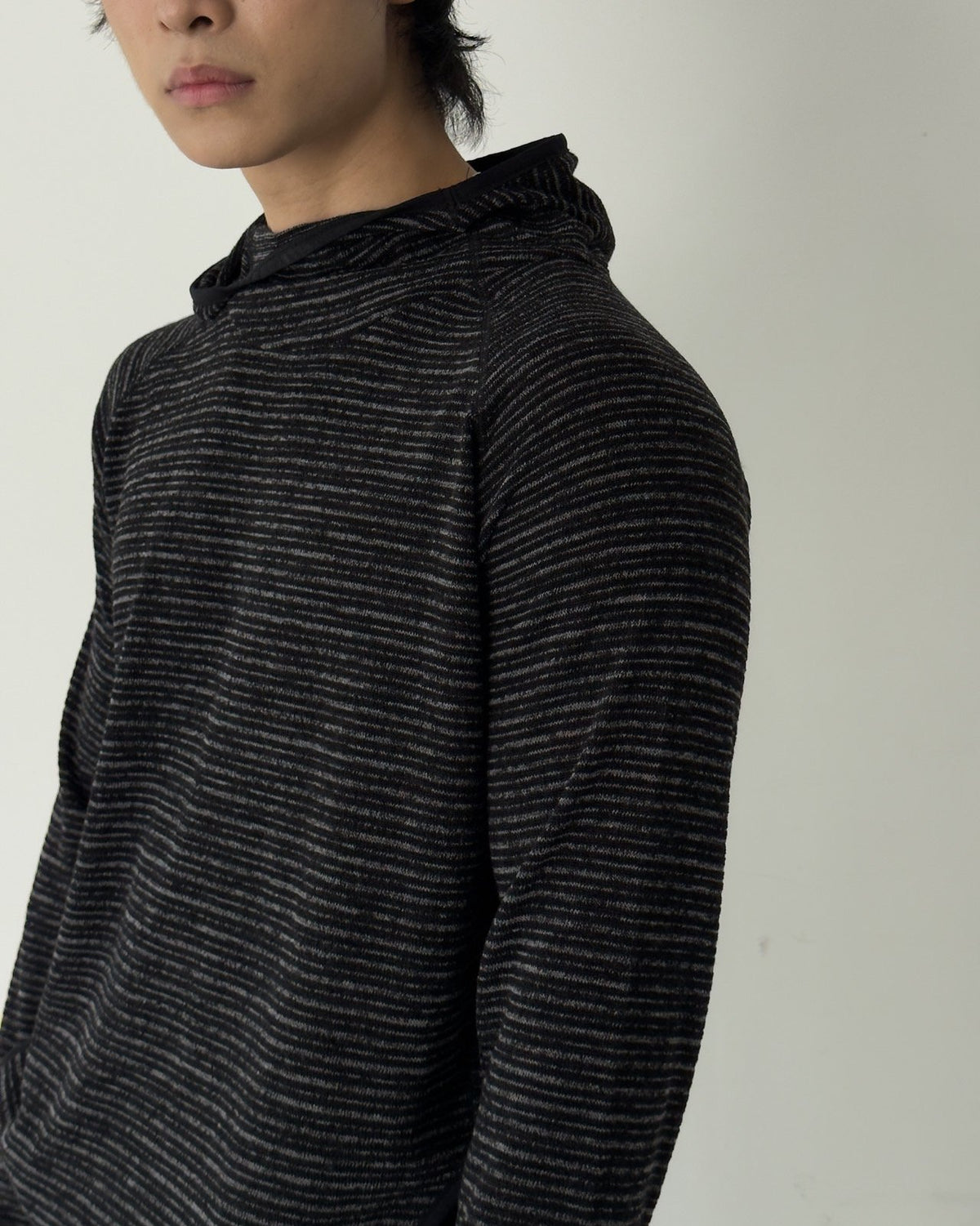 Stripe Texture Finger Hole Hoodie